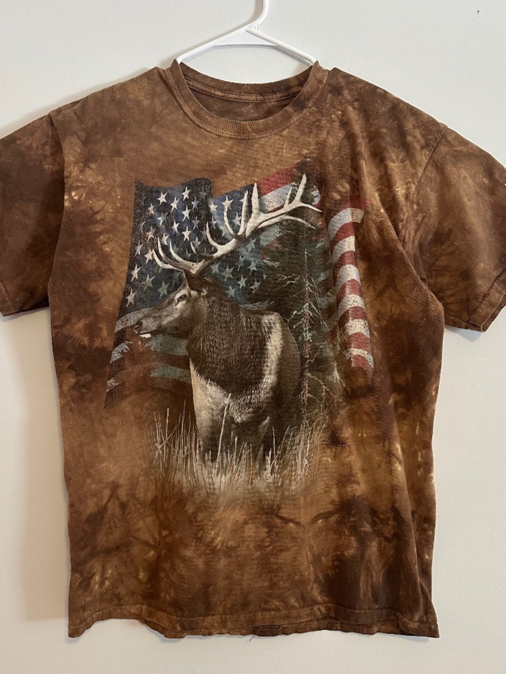 The Mountain Heber Overgaard Animal Print T-Shirt Large Brown Y2K Short Sleeve